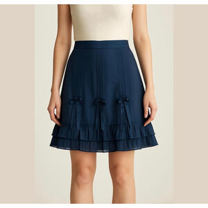 Anne Carson gorgeous black silk midi skirt Sz 10